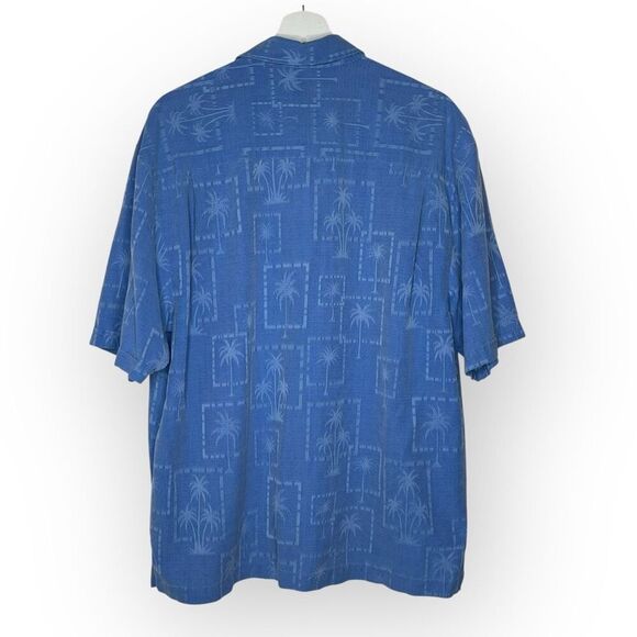 Jamaica Jaxx Shirt Blue Tropical Hawaiian Print 100% Silk Men’s Large - Picture 2 of 10